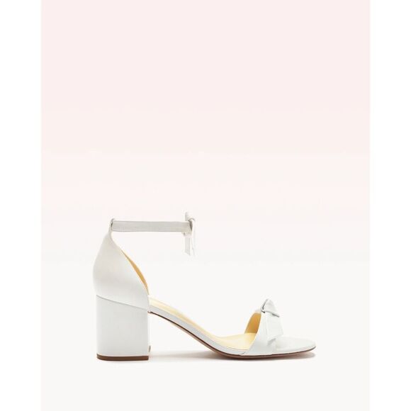 Alexandre Birman Shoes - Alexandre Birman Womens Clarita Block Heel Leather Sandals White Size 39